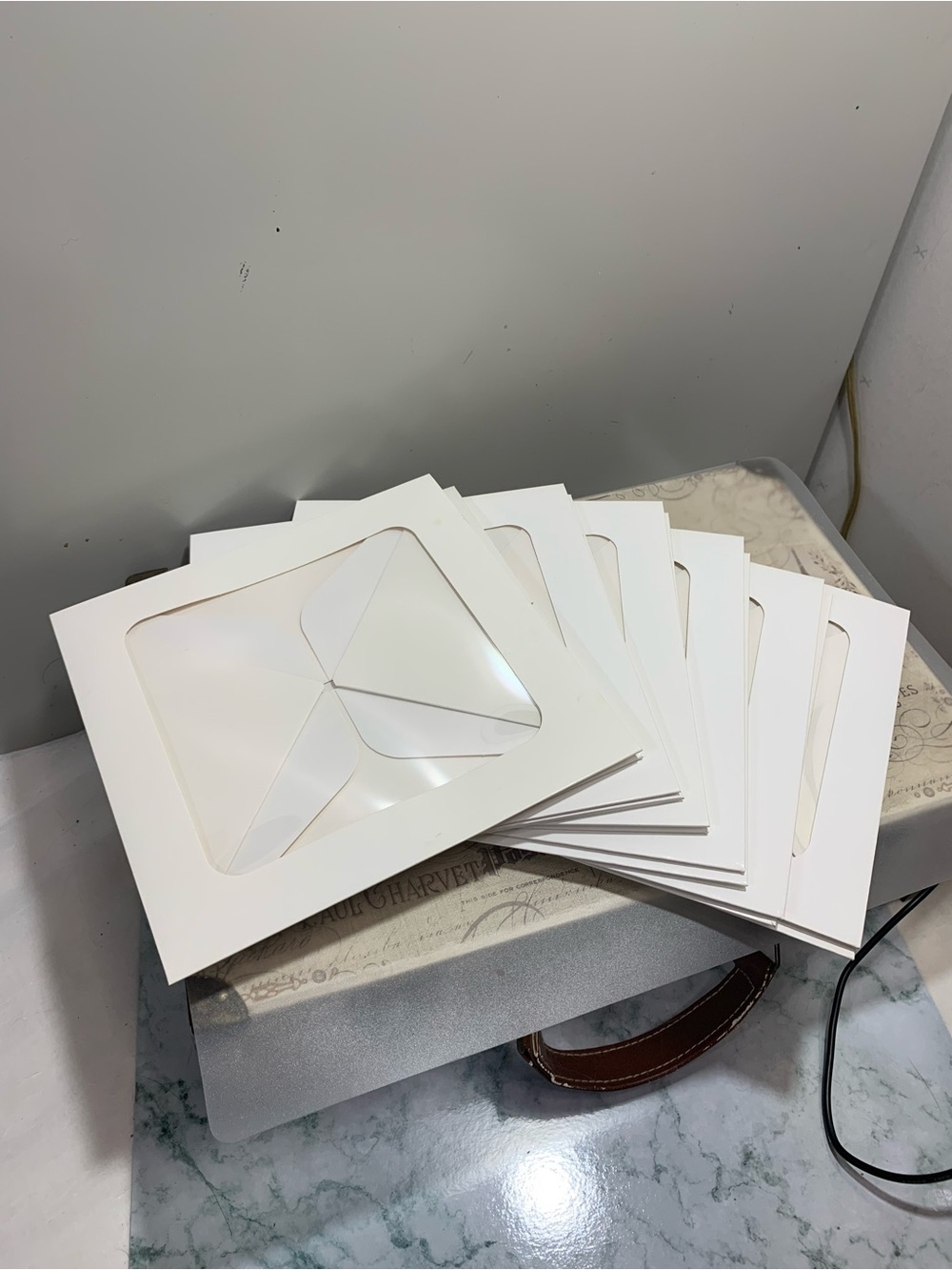 Lot of 6 White Gift Boxes with Clear Window for Treats